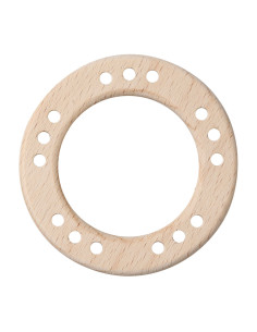 Anneaux en bois avec trous - 70 mm