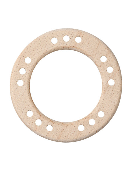 Anneaux en bois avec trous - 70 mm