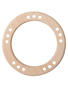 Anneaux en bois avec trous - 80 mm