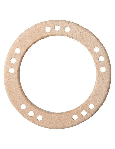 Anneaux en bois avec trous - 80 mm