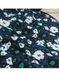 Tissu sergé de viscose Carlota bleu atlantique - Églantine & Zoé