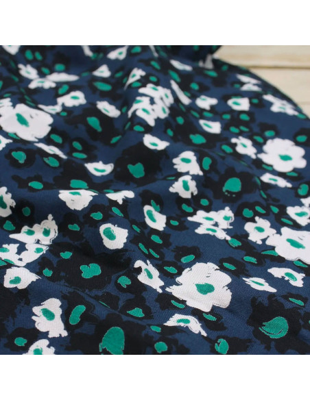 Tissu sergé de viscose Carlota bleu atlantique - Églantine & Zoé