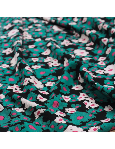 Tissu sergé de viscose Carlota noir réglisse - Églantine & Zoé