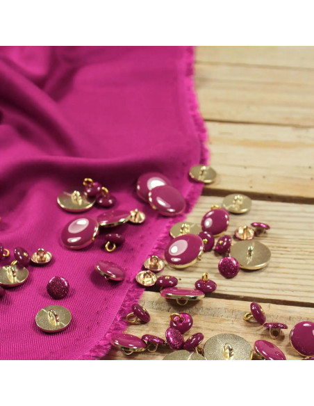 Tissu sergé de viscose rose magenta - Églantine & Zoé
