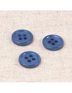 Bouton coquillage 4 trous 11 mm - Bleu marine