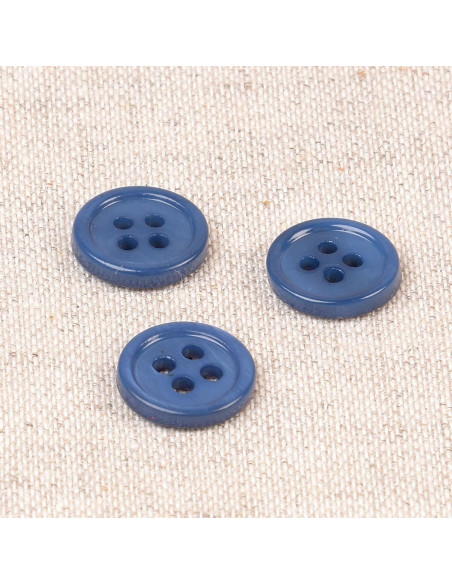 Bouton coquillage 4 trous 11 mm - Bleu marine