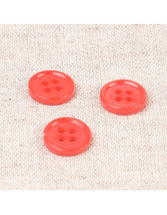 Bouton coquillage 4 trous 11 mm - Rouge