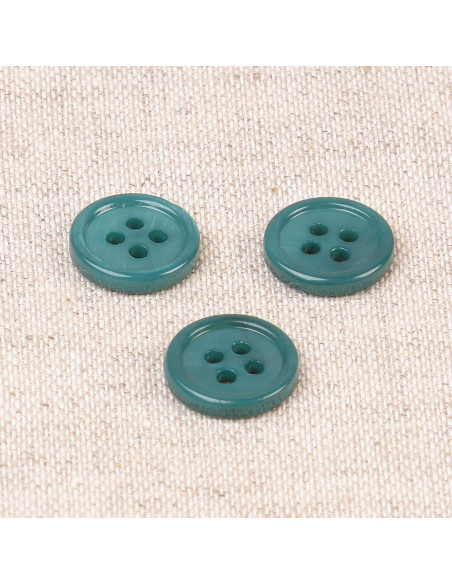 Bouton coquillage 4 trous 11 mm - Vert saule