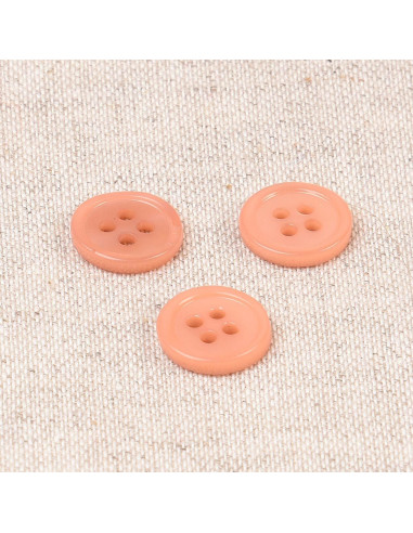 Bouton coquillage 4 trous 11 mm - Sable rose