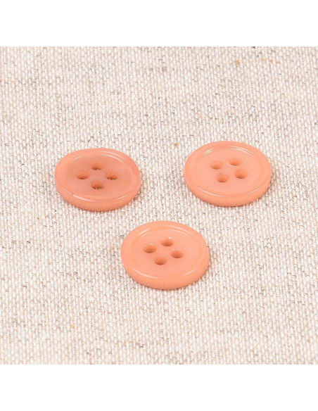 Bouton coquillage 4 trous 11 mm - Sable rose
