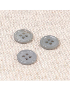 Bouton coquillage 4 trous 11 mm - Gris cendre