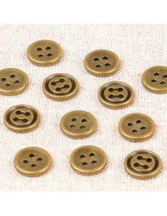 Bouton métal 10 mm - Laiton