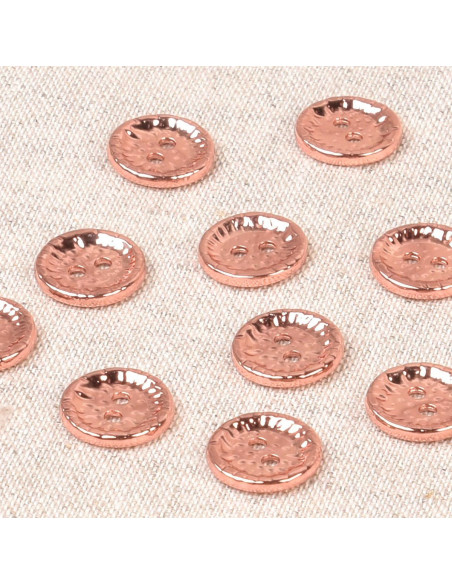 Bouton métal fantaisie 11 mm - Or rose