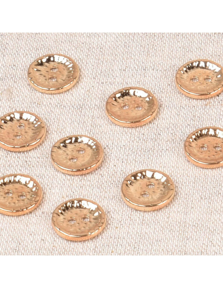 Bouton métal fantaisie 11 mm - Or