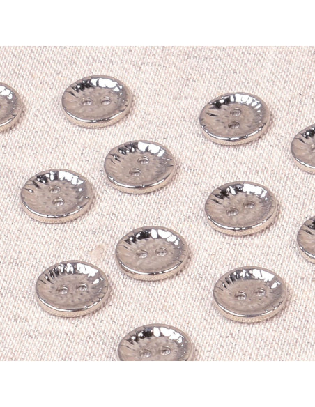 Bouton métal fantaisie 11 mm - Argent