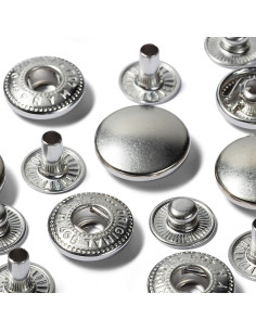Recharge de 10 boutons pression anorak 15 mm Argent 2