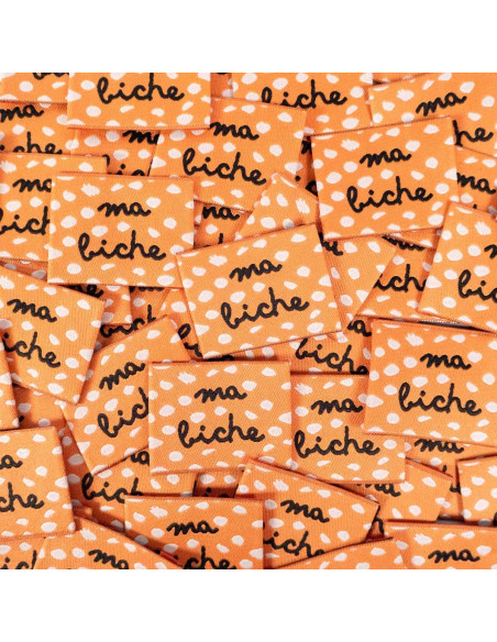 Lot de 5 étiquettes tissées - Ma biche