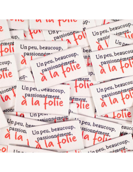Lot de 5 étiquettes tissées - A la folie