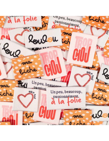 Lot de 5 étiquettes tissées - Assortiment sweetie
