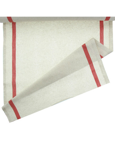Tissu torchon coton et lin - Rouge