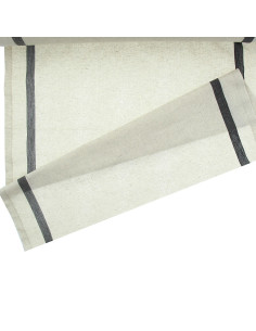 Tissu torchon coton et lin - Noir