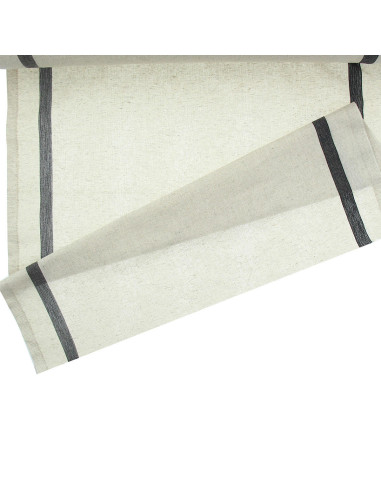 Tissu torchon coton et lin - Noir