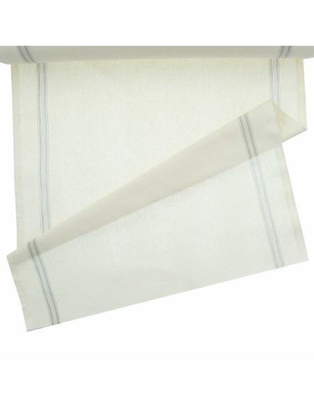 Tissu torchon coton - Rayures grises