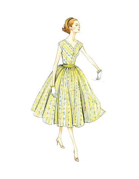 Patron de robe Vintage 1957 - Vogue 8789