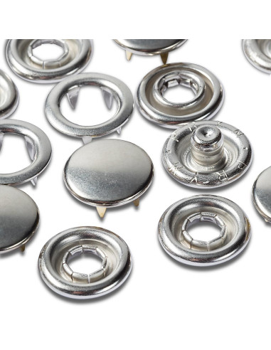 Recharge de 20 boutons pression jersey 10 mm Nickel
