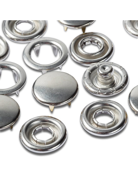 Recharge de 20 boutons pression jersey 10 mm Nickel