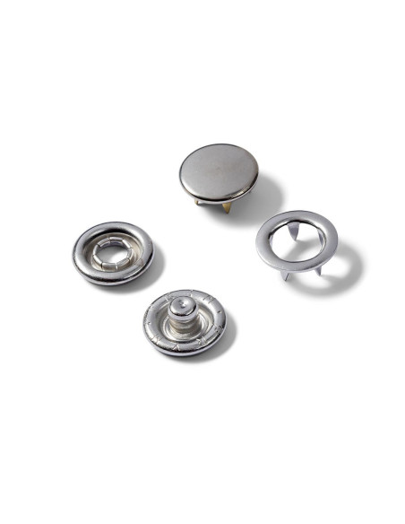 Recharge de 20 boutons pression jersey 10 mm Nickel