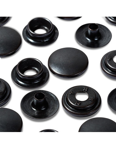Recharge de 10 boutons pression sport camping Noir
