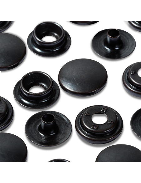 Recharge de 10 boutons pression sport camping Noir
