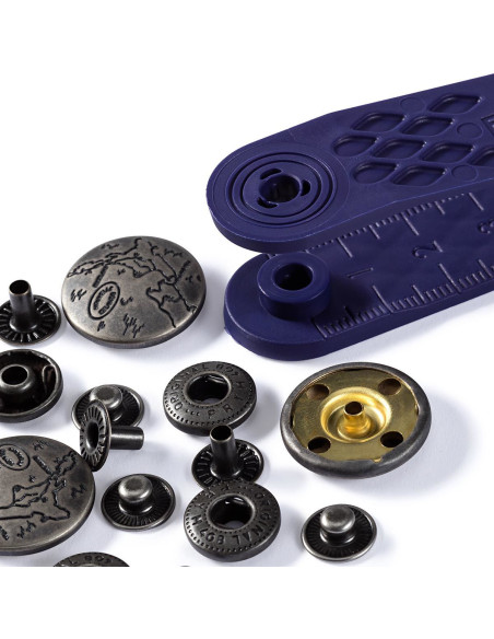 Boite de 6 boutons pression anorak Design avec outil 20 mm