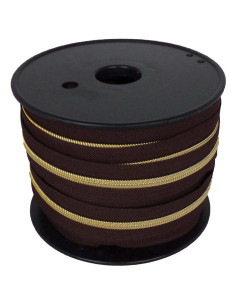 Fermeture nylon 5 mm lurex - Brun et or