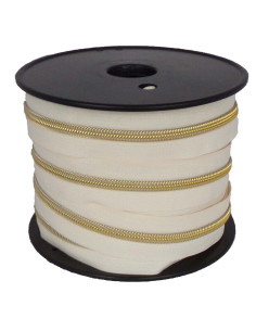 Fermeture nylon 5 mm lurex - Ivoire et or