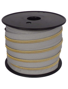 Fermeture nylon 5 mm lurex - Gris pigeon et or