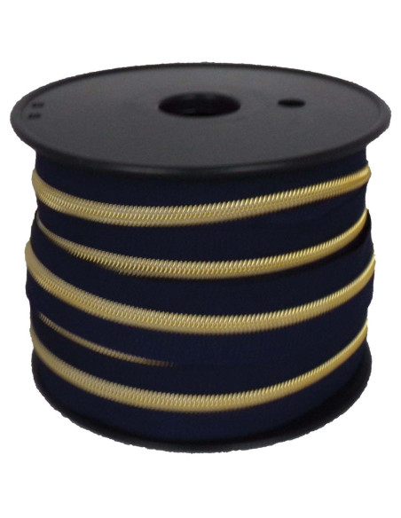 Fermeture nylon 5 mm lurex - Bleu marine et or