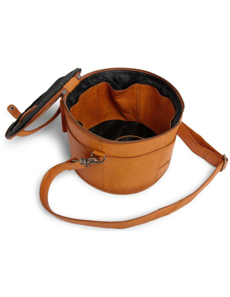 Sac de rangement en cuir pour broderie et tricot Muud Enturn - Whisky