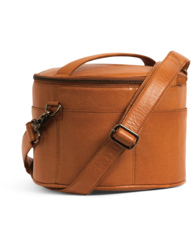 Sac de rangement en cuir pour broderie et tricot Muud Enturn - Whisky