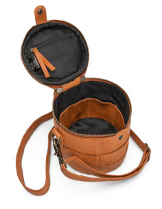 Petit sac à tricot en cuir Muud Saturn Mini - Whisky 2