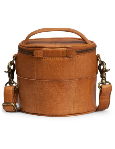 Petit sac à tricot en cuir Muud Saturn Mini - Whisky