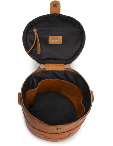 Petit sac à tricot en cuir Muud Saturn Mini - Whisky
