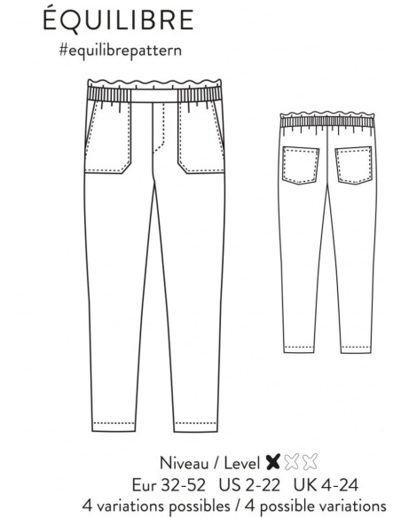 Patron de pantalon Équilibre - Atelier Scämmit
