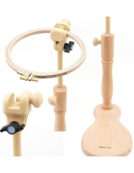 Support réglable sous cuisses pour tambour à broder
