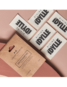 Lot de 5 étiquettes tissées à coudre - Divine idylle