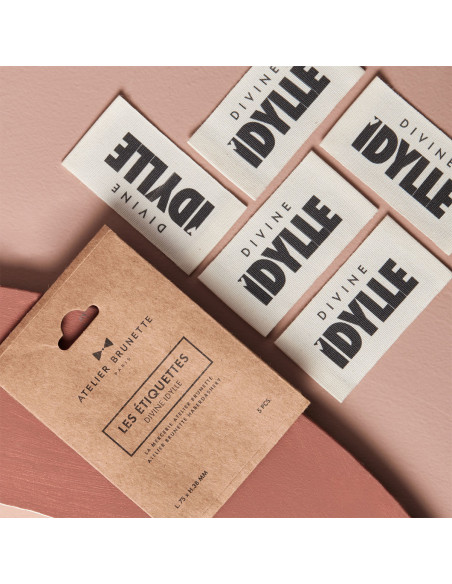 Lot de 5 étiquettes tissées à coudre - Divine idylle