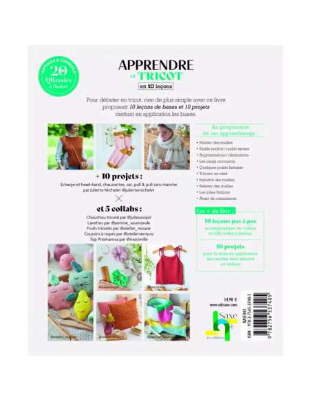 Livre apprendre le tricot en 10 leçons