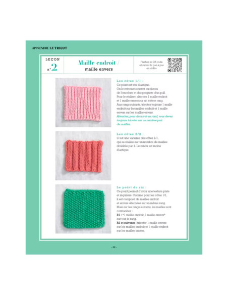 Livre apprendre le tricot en 10 leçons