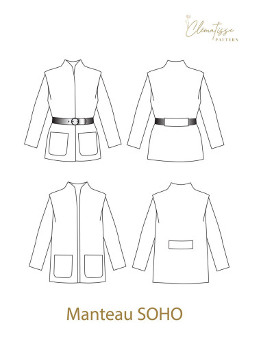 Patron de manteau Soho - Clématisse Pattern